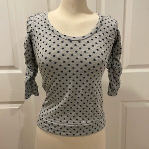 Anthropologie Dolan Terry Shirred Sleeve T-shirt Gray XS